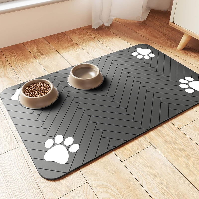 Pet Feeding Mat-Absorbent Pet Placemat for Food and Water Bowl, with Waterproof Rubber Backing, Quick Dry Water Dispenser Mat for Dog and Cat (20